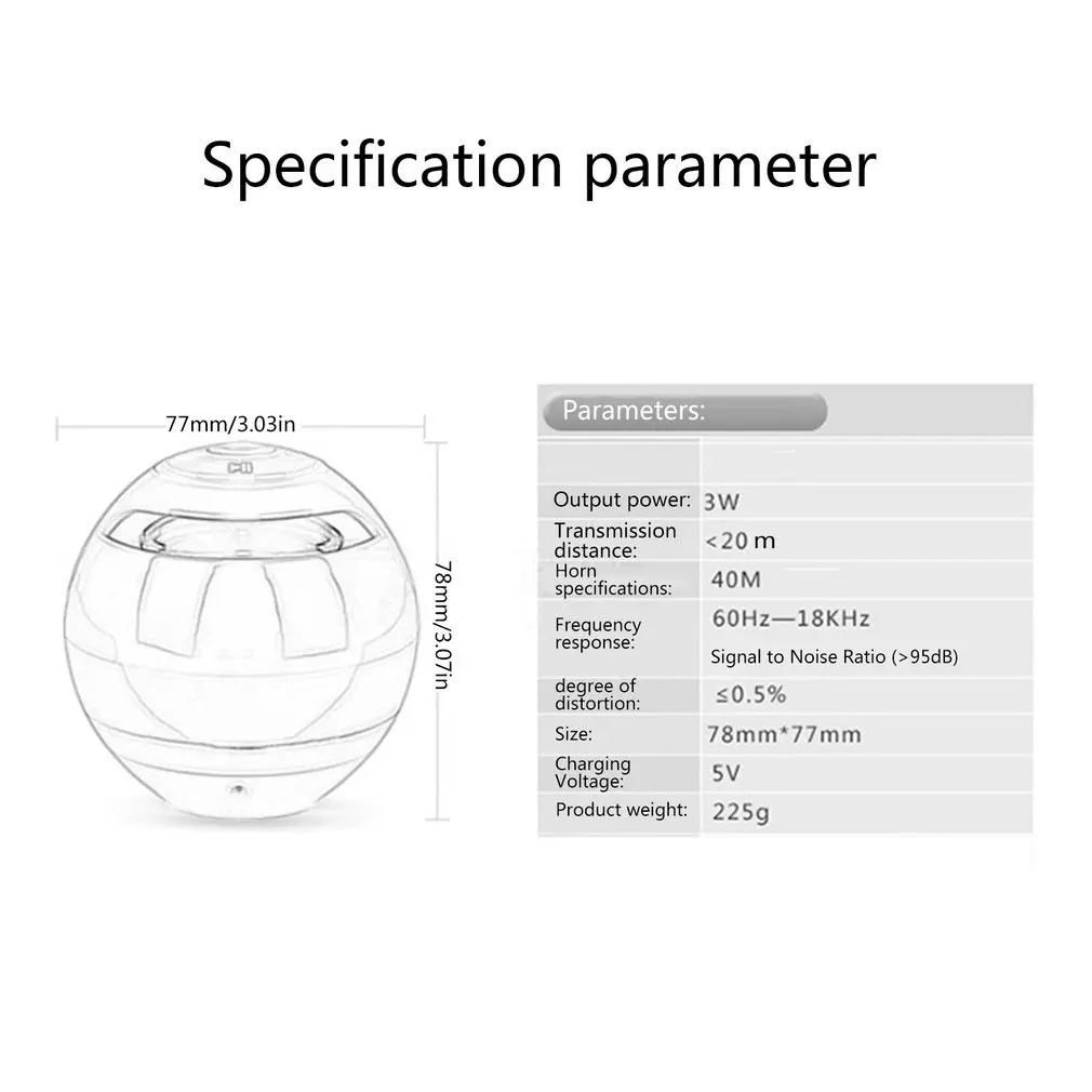 Портативный Bluetooth динамик беспроводной мяч мини Handfree TF FM радио с микрофоном MP3