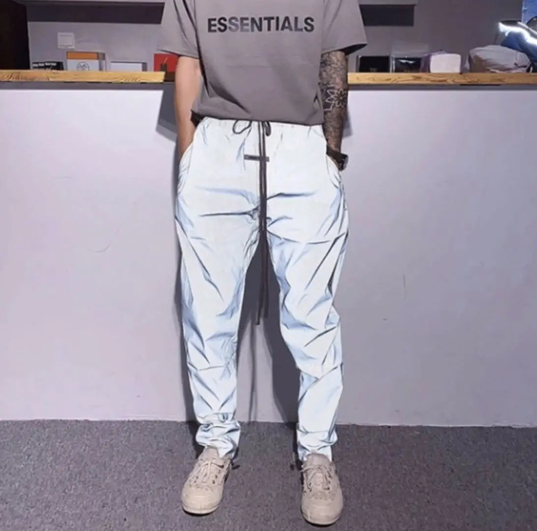 

High street sports casual pants Street functional sports reflective laser casual leg pants men's pants