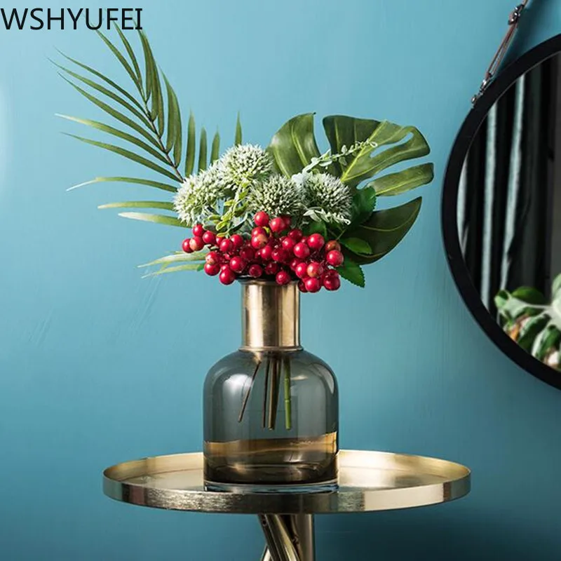 Новый стиль креативная стеклянная ваза для гостиной Цветочная композиция