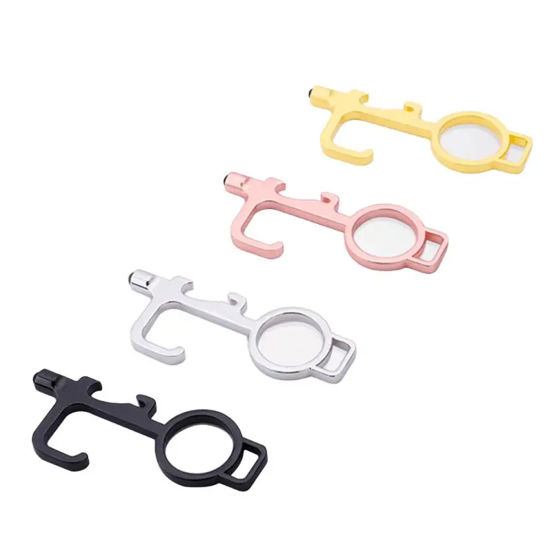 

Multifunctional Handheld Non-Contact Door Opener Zinc Alloy Stylus Keychain Tool