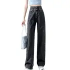 Модные женские брюки, свободные джинсы, тонкие джинсы y2k, стильные женские джинсы с высокой талией, прямые широкие джинсы, уличная одежда