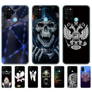 Силиконовый чехол для HONOR 9A, чехол 6,3 дюйма, мягкий чехол для телефона из ТПУ для Huawei Honor 9A, 9, задняя крышка, чехол, полная защита 360, черный