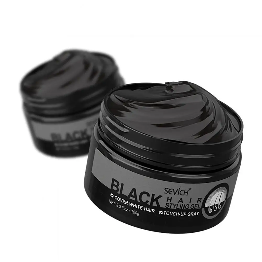 

100g Blackening Hair Color Wax Unisex DIY Mud Dye Cream Temporary Hair Styling Long-lasting Natural Blackening Hair Color