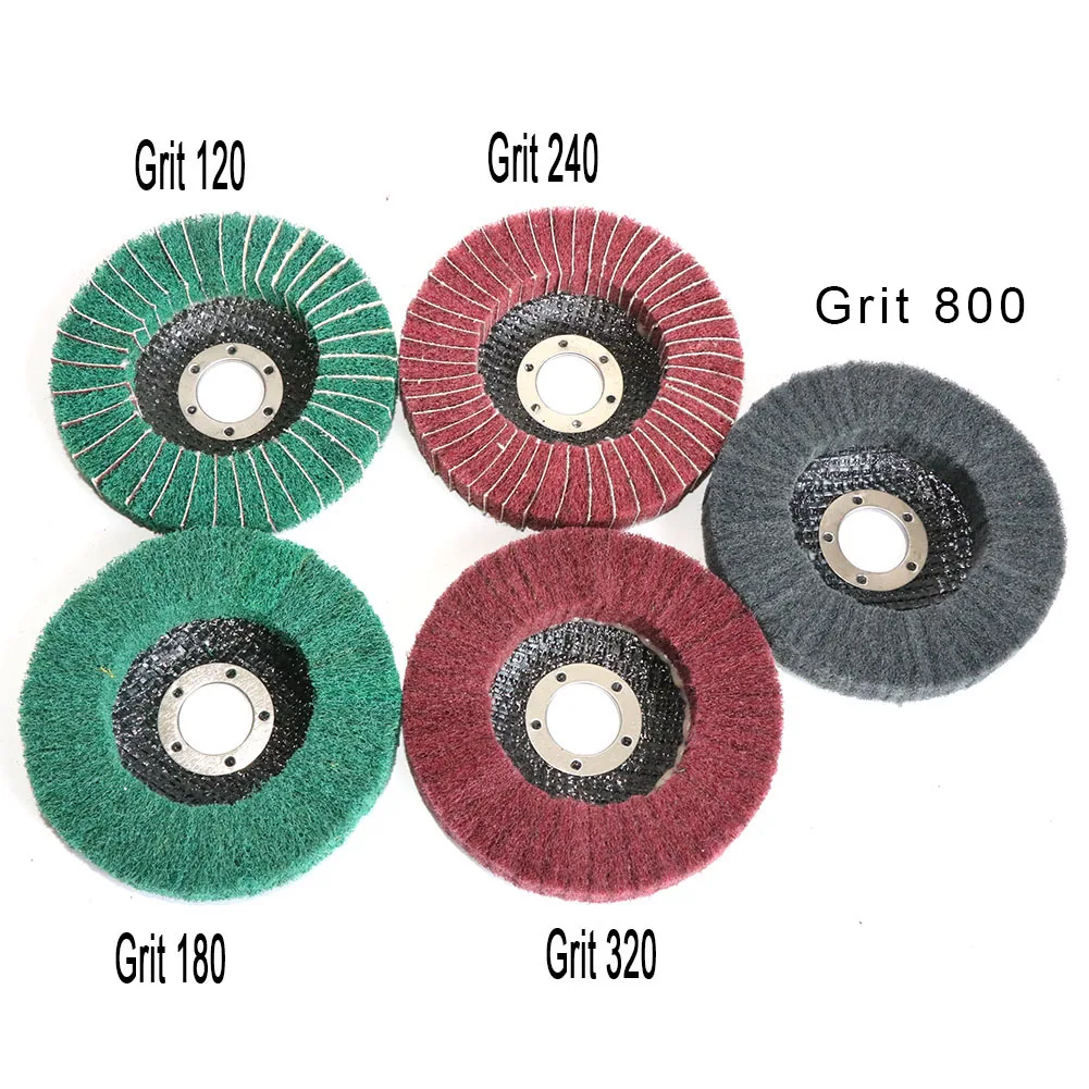 4-1/2"×7/8" Nylon Fiber Flap Polishing Wheel Grinding Disc Non-woven 115*22mm Scouring pad Buffing Wheel for Angle Grinder images - 6