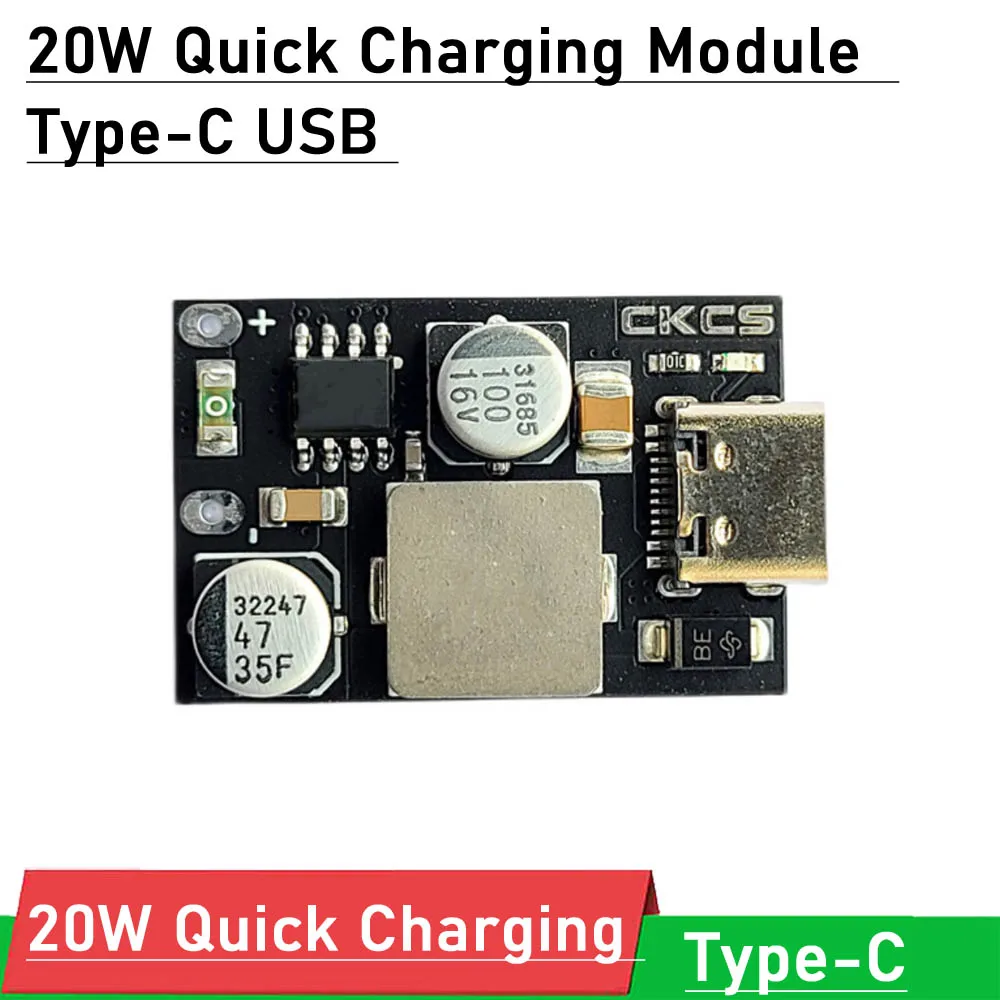 

Модуль быстрой зарядки USB Type-C, 20 Вт, 5 В, 6 в, 9 В, 12 В, быстрое зарядное устройство QC 2,0 3,0 для аккумулятора, внешний аккумулятор для мобильного те...