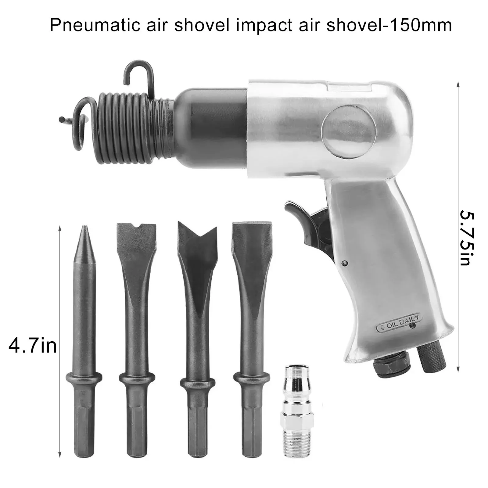 

Professional Handheld Pistol Gas Shovels Super Duty Air Hammer Small Rust Remover Pneumatic Tools With 4 Chisels