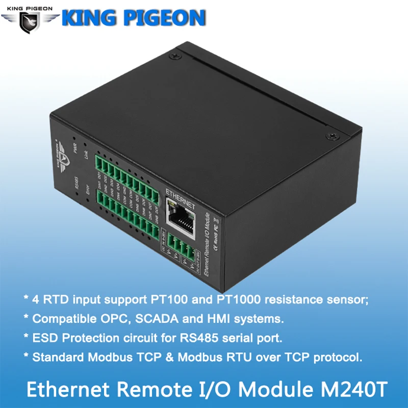 Модуль сбора данных Ethernet 4 входа RTD поддержка датчика сопротивления PT100 или PT1000