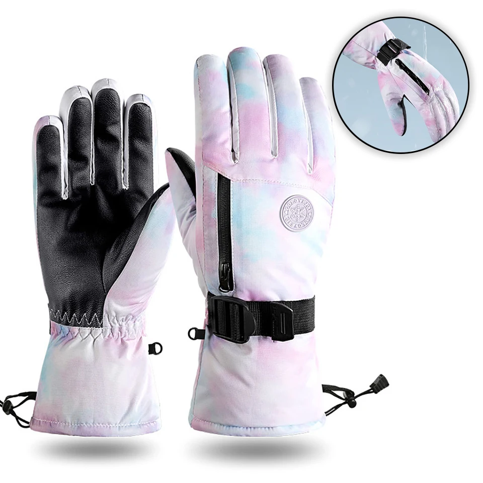 

Лыжные перчатки KoKossi для мужчин и женщин, ветрозащитные водонепроницаемые нескользящие перчатки для сенсорных экранов, для велоспорта, пох...