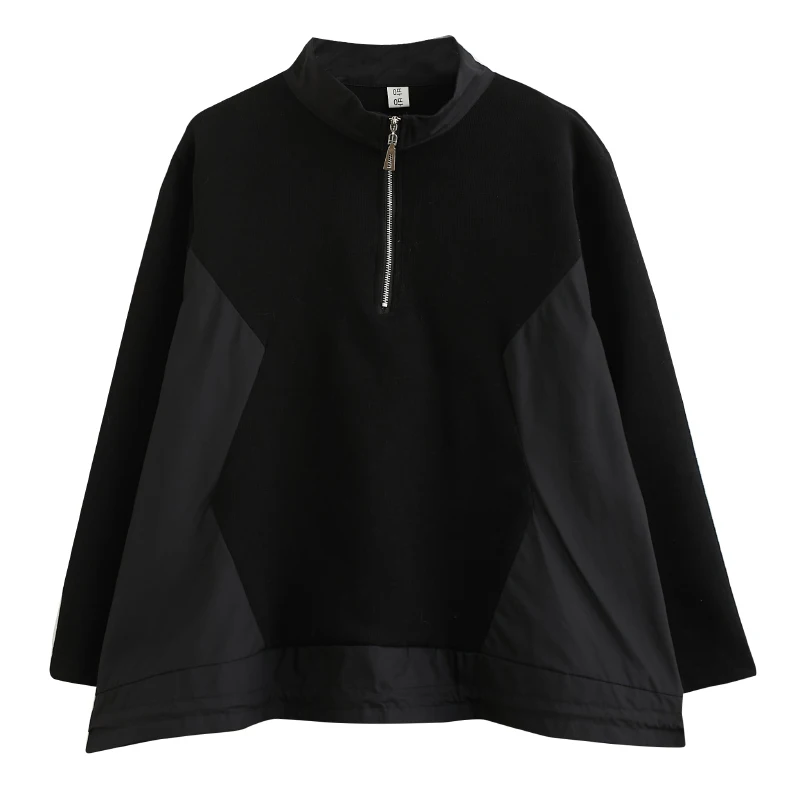 

SOUL OF TIGER Winter British Fashion Brand Womens Turtleneck Loose Tee Shirts Ladies Patchwork Vintage Tshirts Oversized Clothes