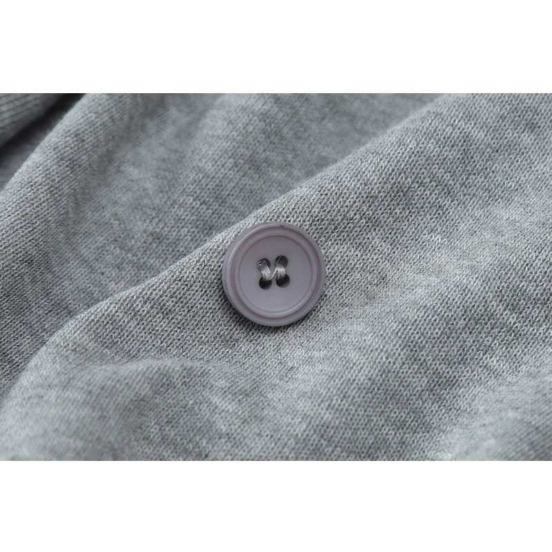 

Spring New Casual Single Breasted T Shirt Female 2021 Loose Long Sleeve Solid Cropped Cardigan Crop Tees Grey Black Streetwear