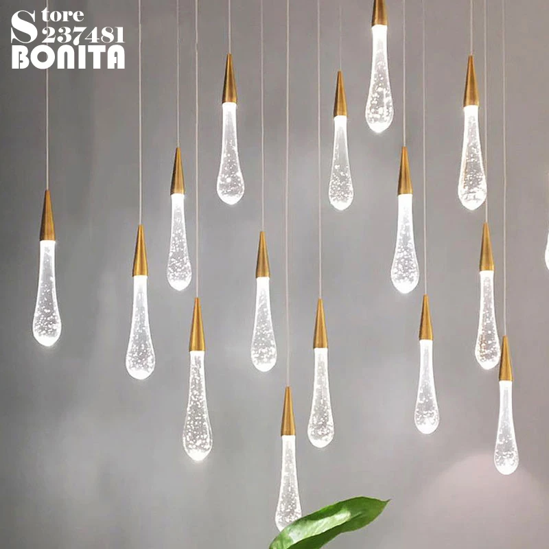 Led Метеоритный дождь маленькие подвесные светильники дуплекс лестница droplight Лофт
