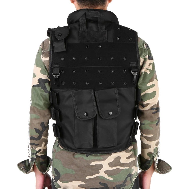 

Black Tactical Vest for Men Military Armor Combat Waistcoat Outdoor Hunting Army Adjustable CS Training Tops