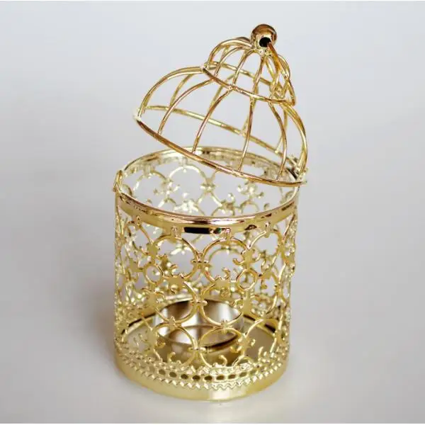 Metal Hollow Birdcage Candle Holder Tealight Candlestick Romantic Night Light Hanging | Дом и сад