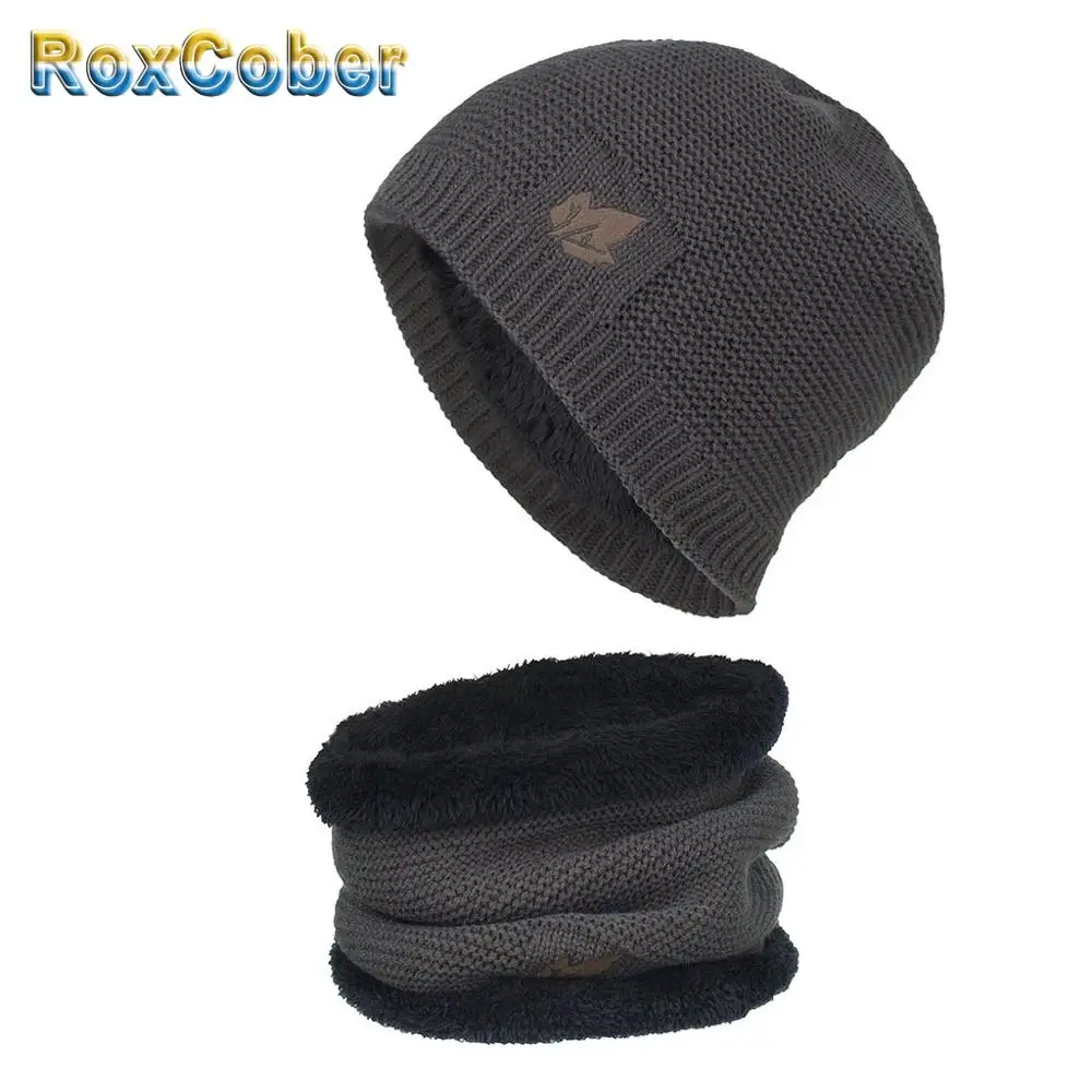 RoxCober новинка вязаные шапки шапка снуд для мужчин женщин Gorros Мужская теплая