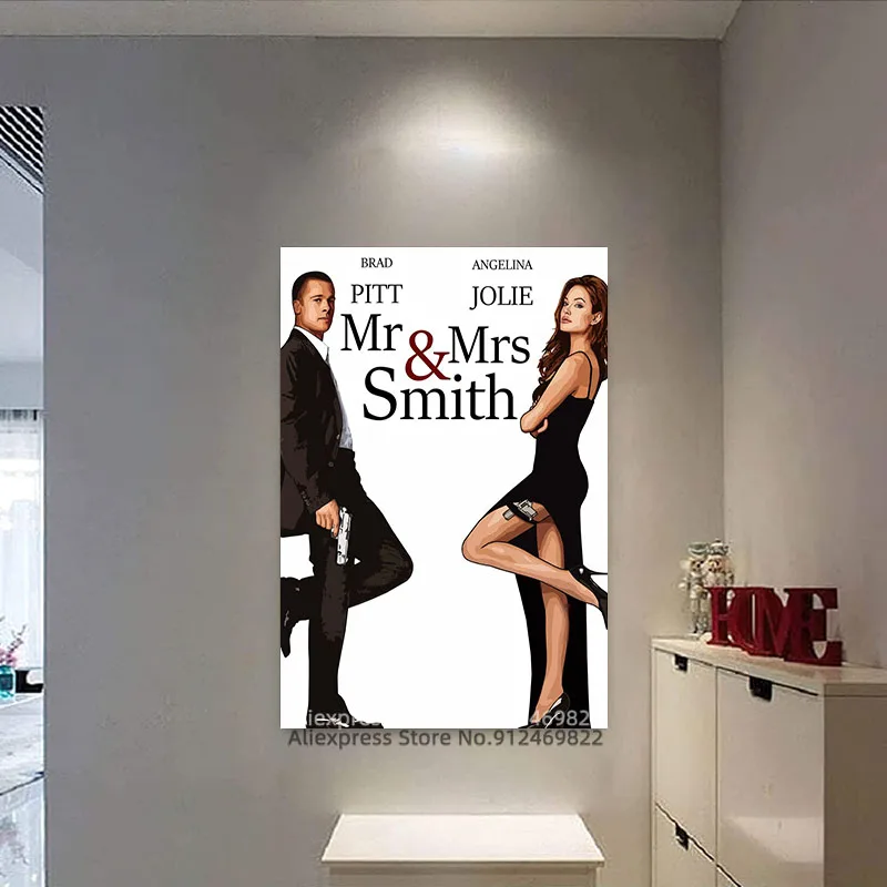 Постер фильма Мистер и миссис Смит Классический кинопостер Картина на холсте