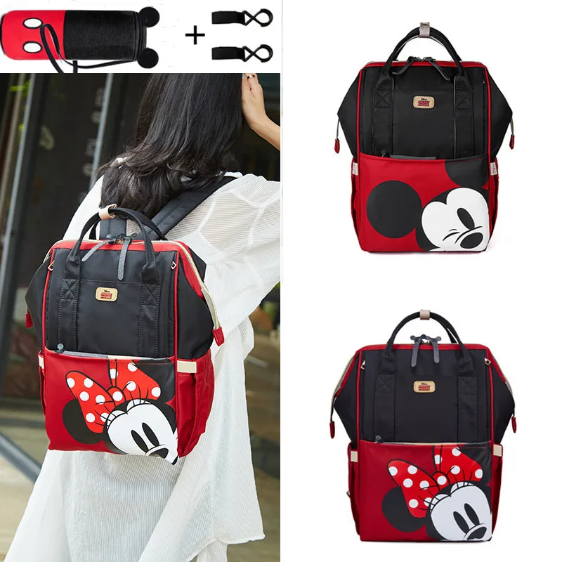 Kopen Nieuwe Disney Minnie Outdoor Reizen Wandelwagen Organizer Met Zuigfles Tas Oxford Waterdichte Multifunctionele Vrouwen Handtas