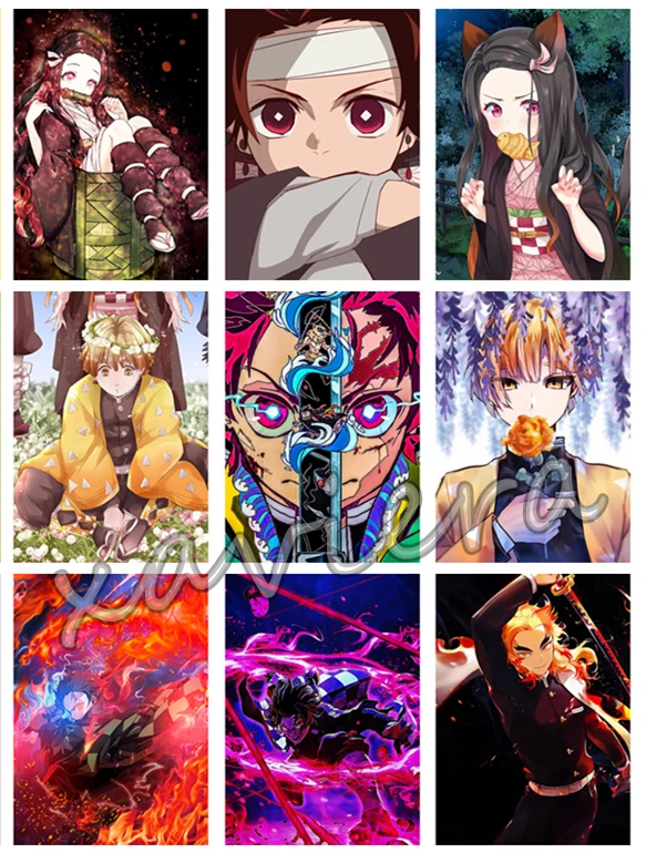 

DIY Cross Stitch Demon Slayer Kimetsu No Yaiba 5D Diamond Painting Anime Character Full Round Drill Embroidery Pattern Artwork