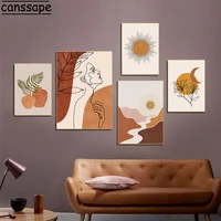 abstract wall poster line face body art print sun moon canvas painting nordic wall art posters boho living room home decoration