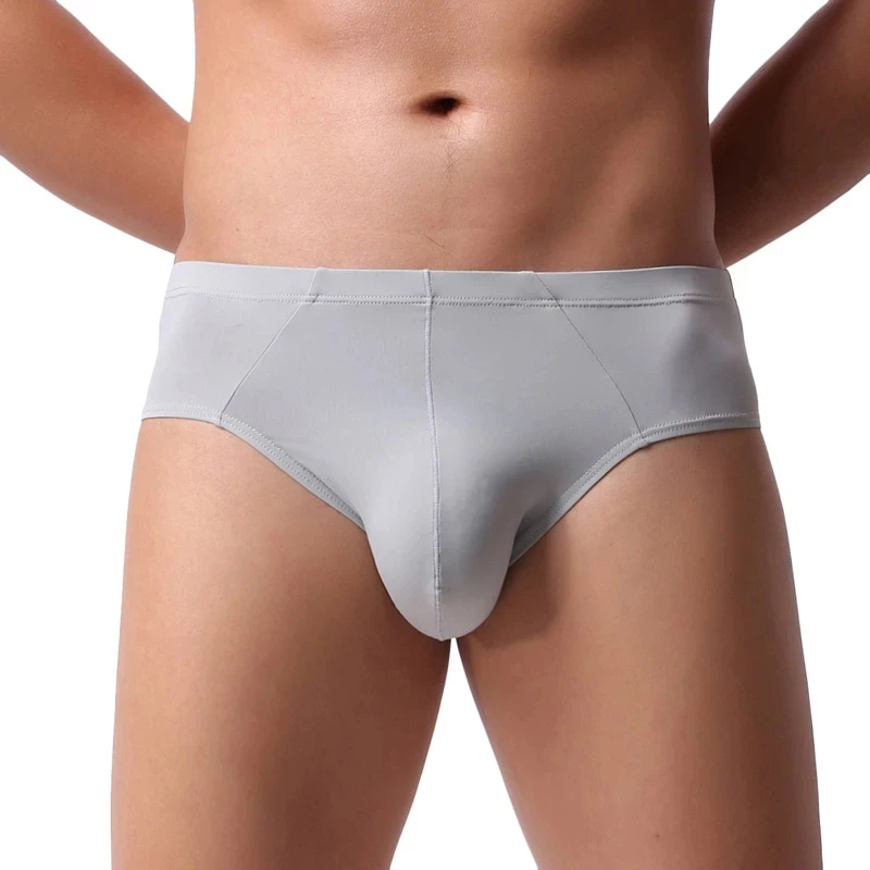 

Breathable Mens Briefs Underwear Seamless Underpants Ice Silk U Bulge Pouch Panty Mid-rise Elastic Men Panties Hombre Cueca