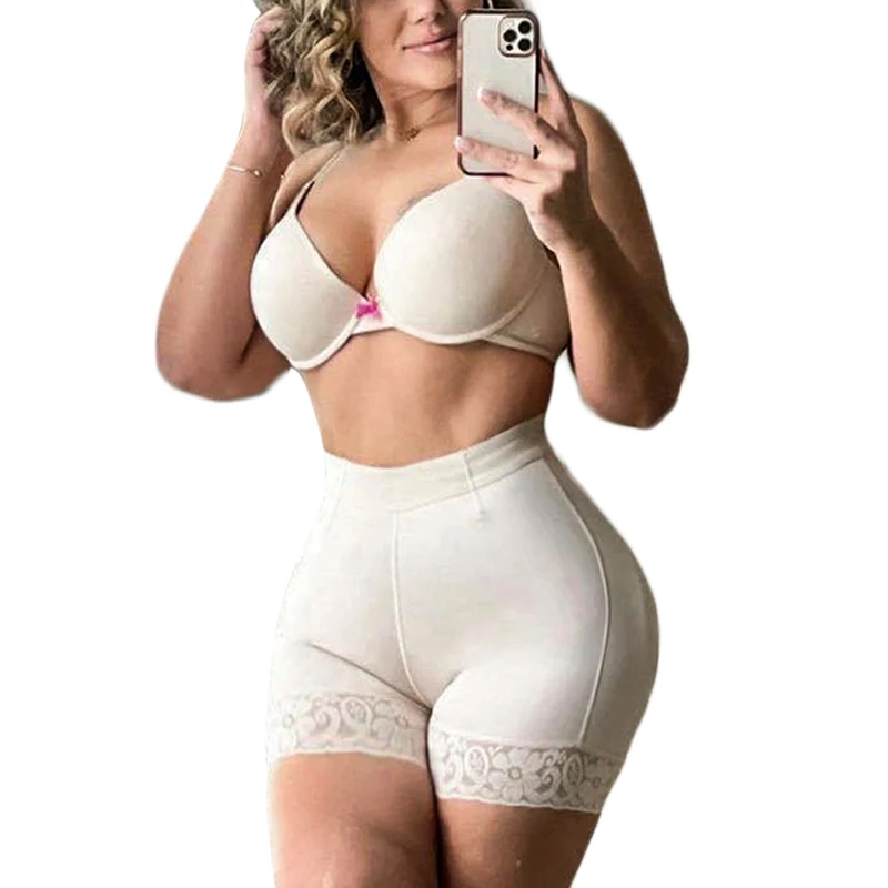 Fajas Postpartum Recovery Elastic Mesh Fabric With High Waist Charming Curves Short Butt Lift Girdle Waist Trainer Body Shaper
