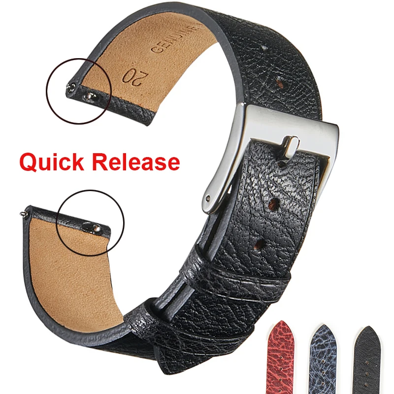 

Quick Release Genuine Leather Strap Fashion Leather Watch Band 18mm 20mm 22mm for Samsung Galaxy Watch4 Classic 46mm Bracelet