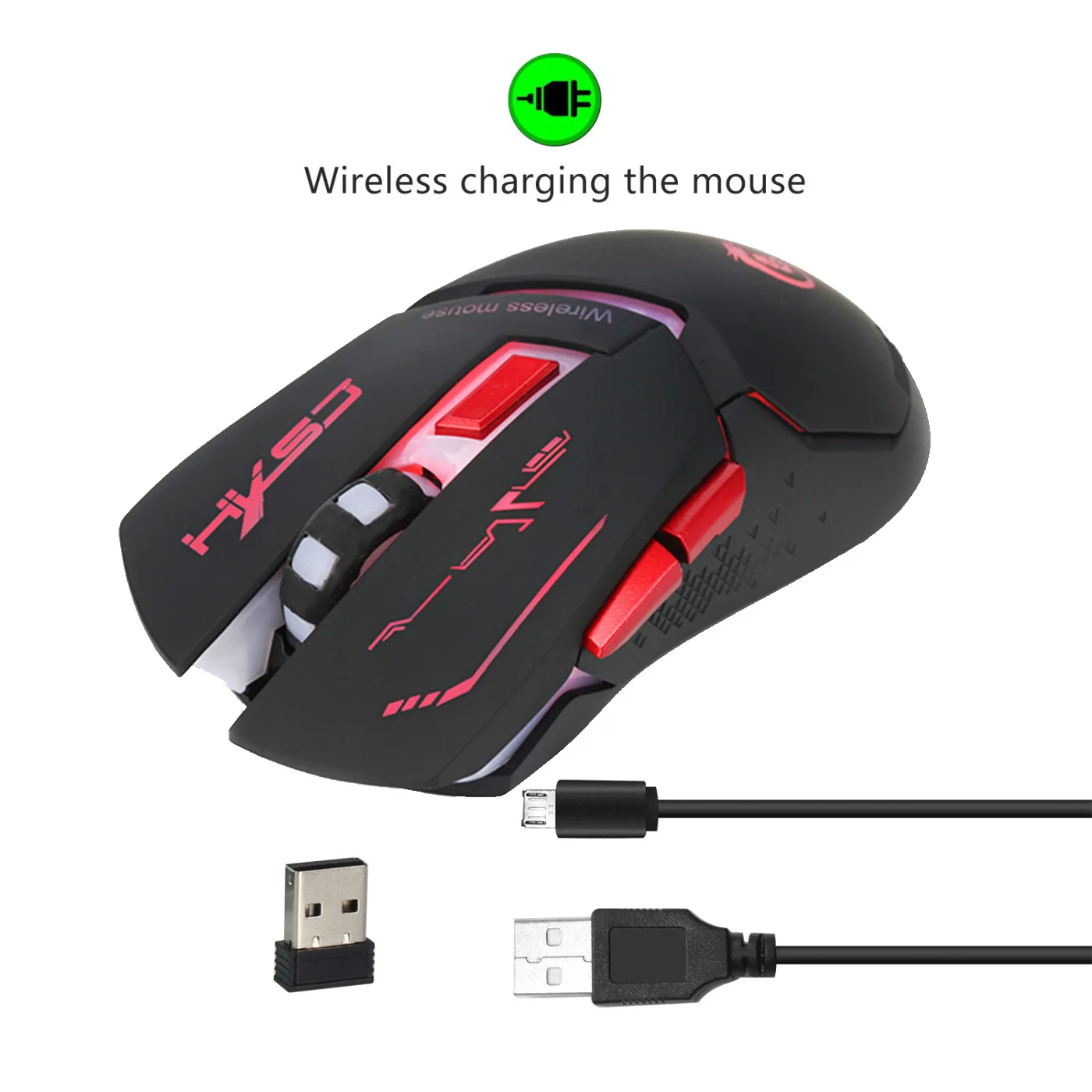 Беспроводная мышь 2 4G USB перезаряжаемая с подсветкой 2400DPI эргономичная оптическая