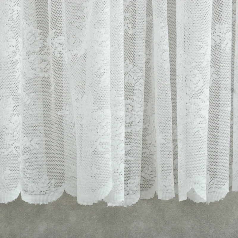 Короткие тюлевые занавески для кухни готовые белые плавающие из чистой пряжи