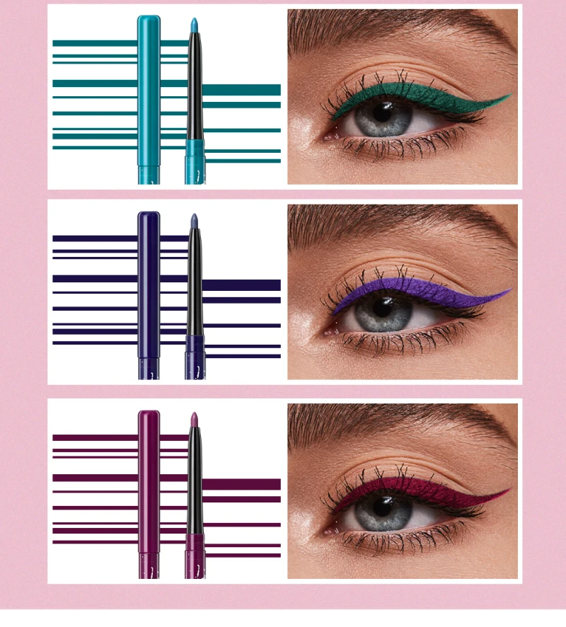 

Natural Long Lasting Quick Drying Waterproof Matte Eyeliner Pen One Stroke Forming Not-blooming Multicolour Eyeliner TSLM1