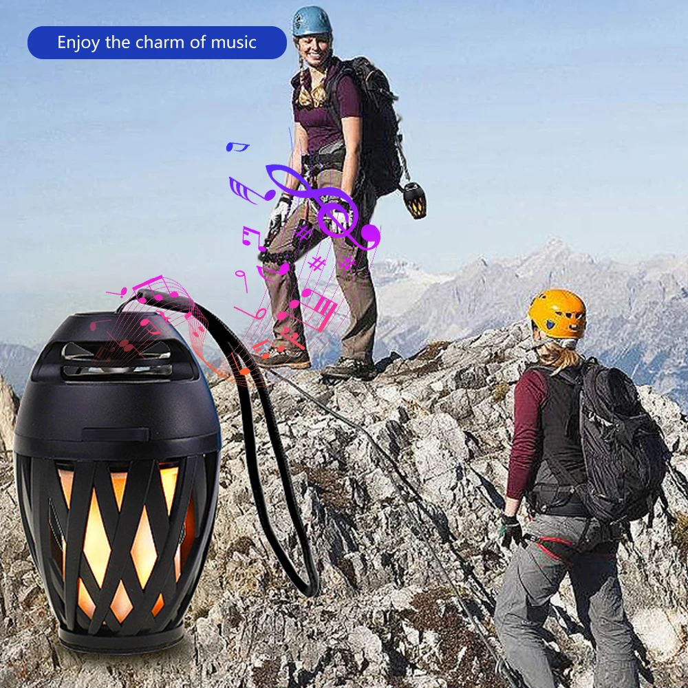

Flame Lights Bluetooth Speaker Outdoor Portable USB Led Flame Atmosphere Lamp Stereo Outdoor Camping Woofer Loudspeaker System