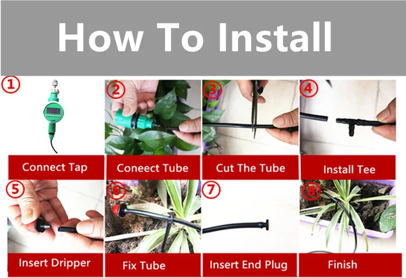 Микро Комплект капельного полива для растений 10 м автоматическая система наборы