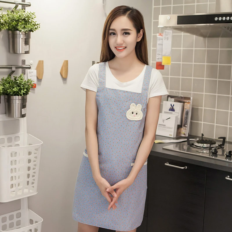 

Senyue Cooking apron waterproof antifouling oil proof cartoon kitchen thickened floral adult overalls kitchen apron women