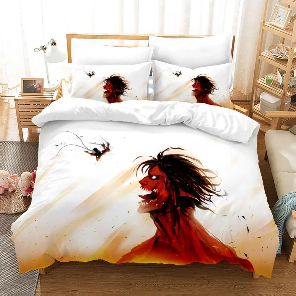 Набор постельного белья 2/3 шт Аниме атака на Титанов Печать комплект микрофибра