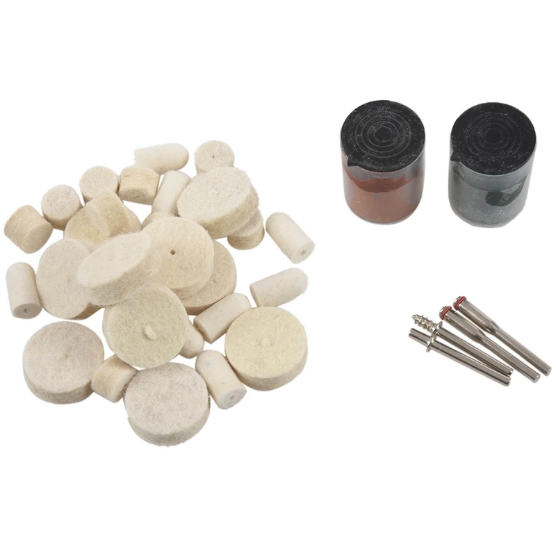 

36pcs 1/8 inch Soft Felt Polishing Buffing Burr Wheel Kit For Rotary Tools