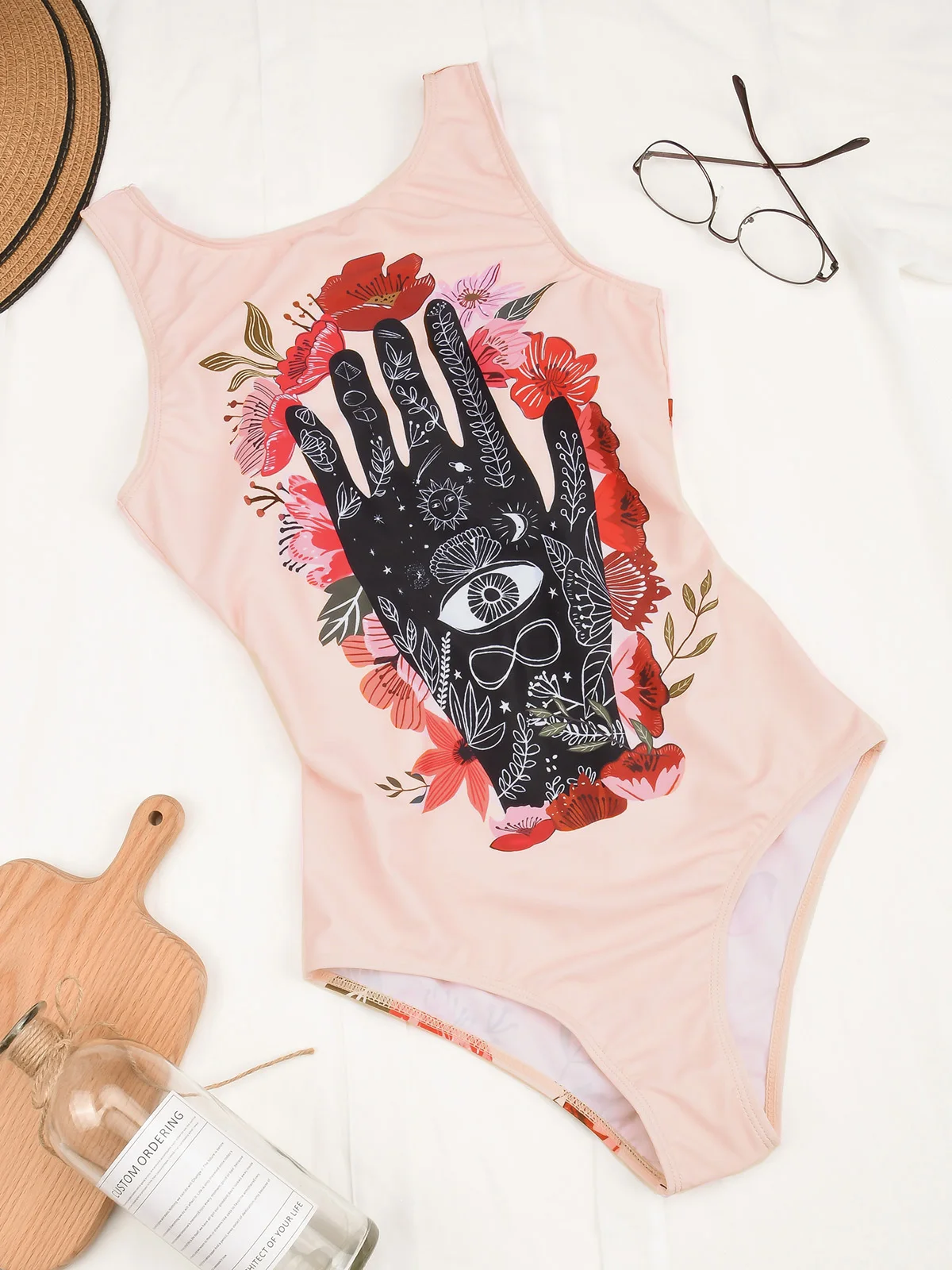 Swimsuits For Women Swimwear Female Swimsuit Floral Bathing Suit Backless Swimming Suit Retro Monokini Swim