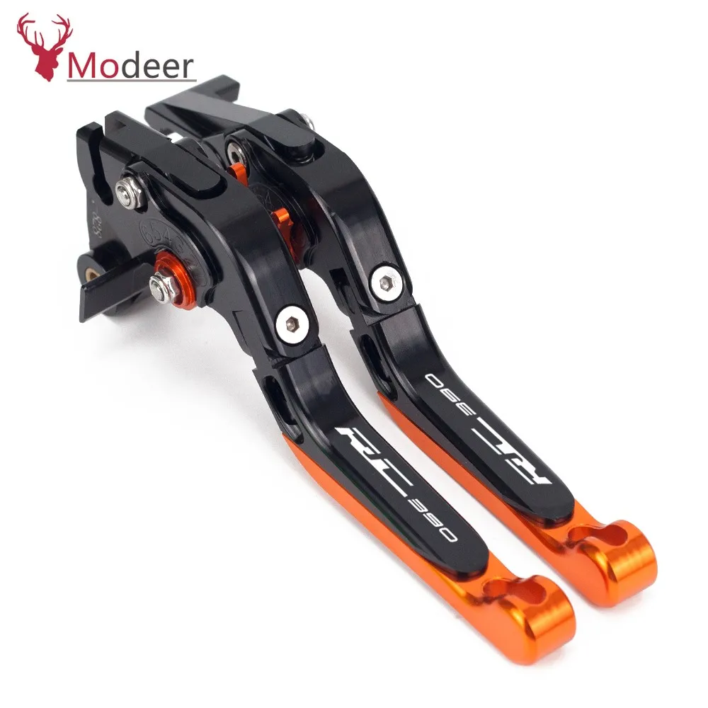 Orange black A RC390 руль мотоцикла, аксессуары CNC тормозные рычаги сцепления для KTM RC390 RC 390 2013- рычаг тормоза Ручка Сцепления - Цвет: Orange black A