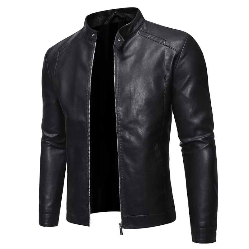 

Men Faux Leather Jacket Motorcycle 5XL Men's Jackets Black Masculina Outwear Male PU Leather Coats Mens