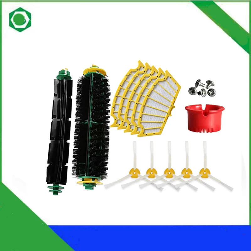 

Kit for iRobot Roomba 500 Series Vacuum Cleaning Robots Bristle Brushes Flexible Beater Brush Side Brushes 3-Armed Screw Filters