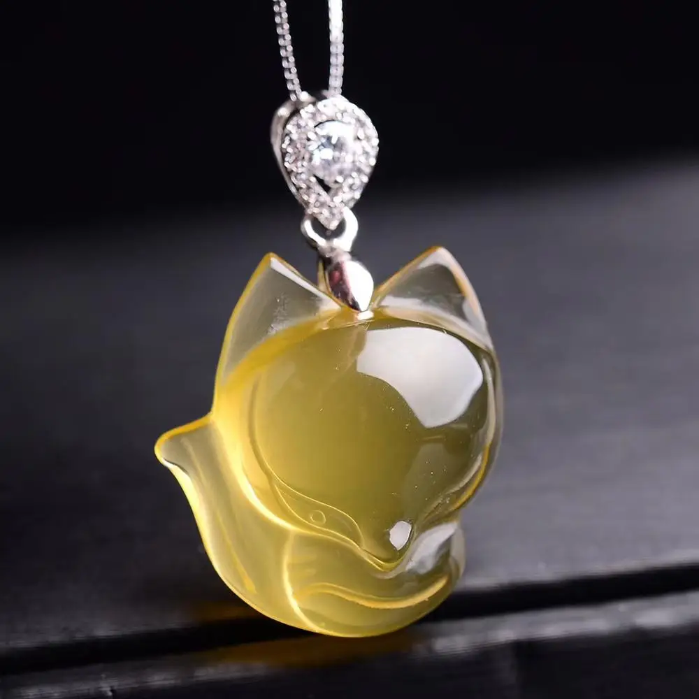 Натуральный желтый цитрин кварцевый кристалл женский кулон 28x14x13 мм драгоценный