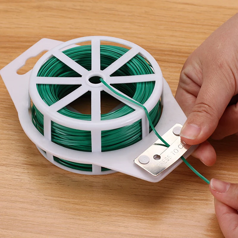 

328ft (100m) Twist Ties Green Coated Garden Plant Ties with Cutter for Gardening and Office Organization 2020ing