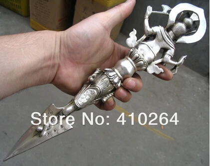 Бесплатная доставка Китайский серебряный дракон Жуи на удачу инструмент 4 руки