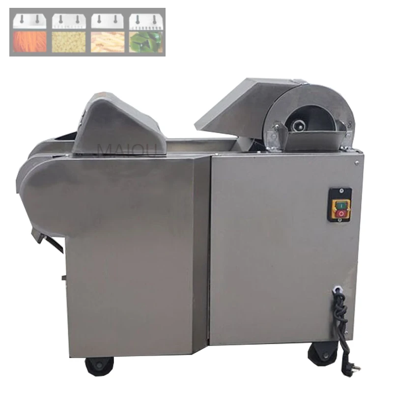 Electric Automatic Celery Kale Green Bean Coconut Slice Chips Shredder Dice Chopper Slicer Cutter Vegetable Cutting Machine