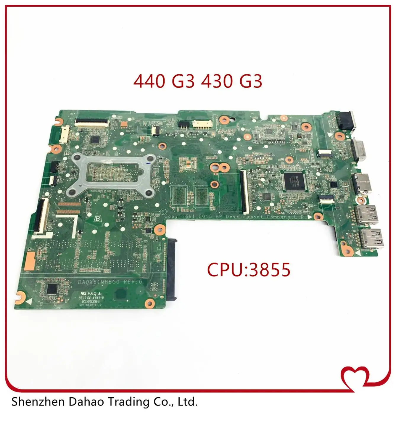 

830934-001 830934-501 830934-601 FOR HP ProBook 430 440 G3 X61 laptop motherboard DA0X61MB6G0 DDR3 3855U 100% fully tested