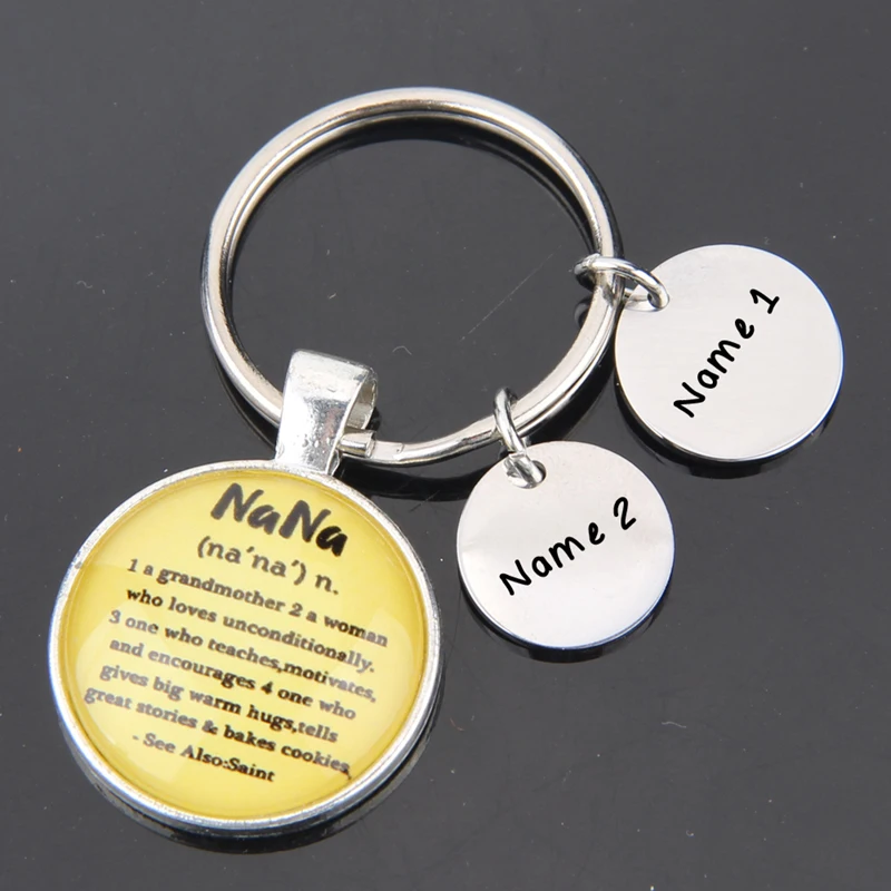 Time Gem кабошон ювелирный брелок именной персональный кулон подарок Nana семейная