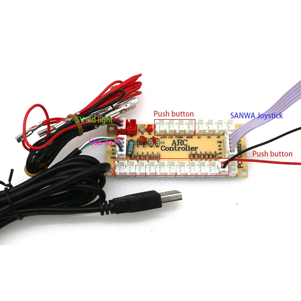 USB-плата с нулевой задержкой для 2 игроков 5 В светодиодная подсветка - купить по