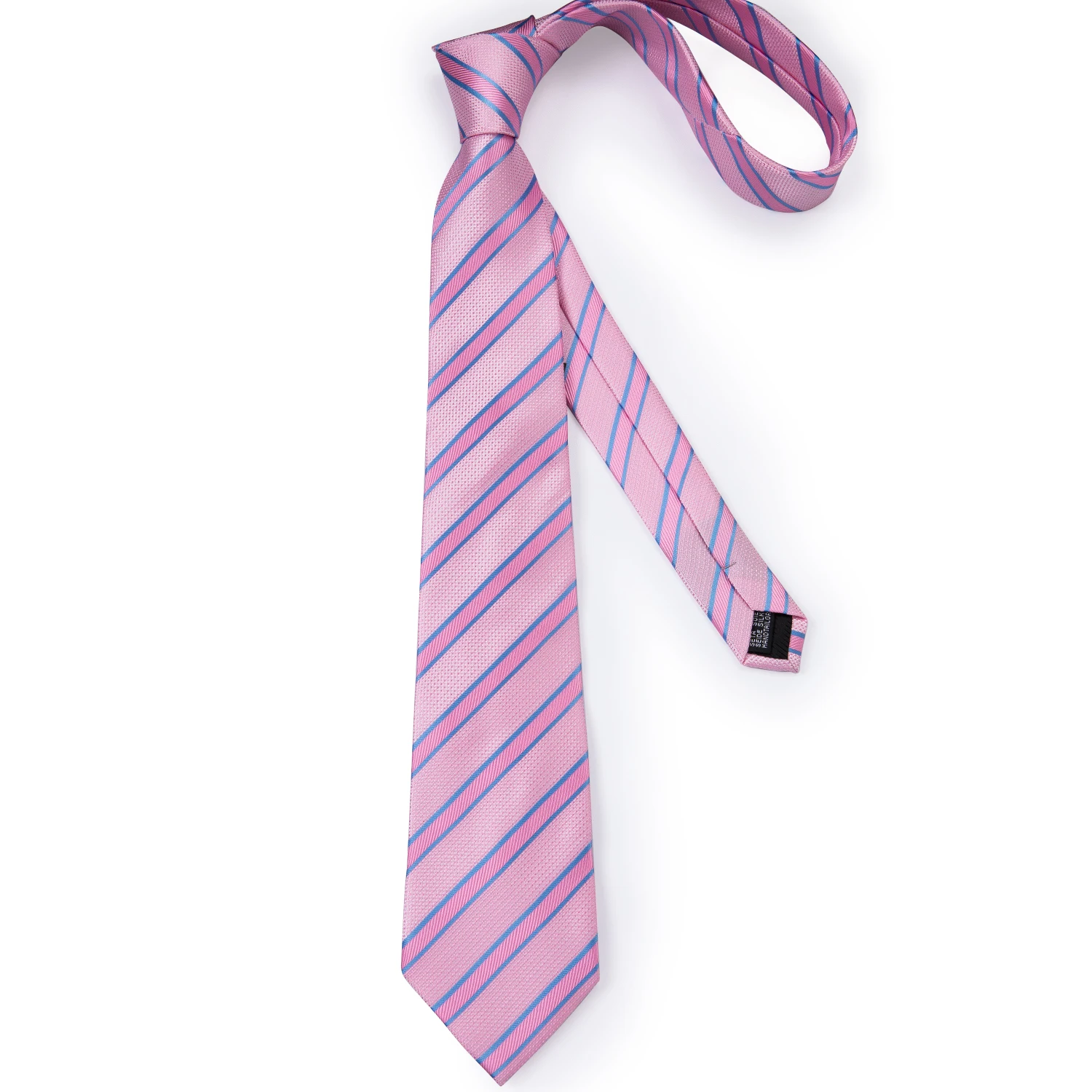 Мужской галстук розовый синий полосатый Свадебный для мужчин Запонки Hanky