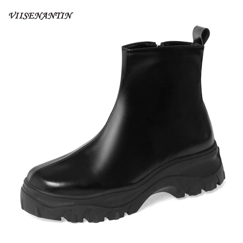 

Женские ботильоны челси с круглым носком, на платформе и массивном каблуке