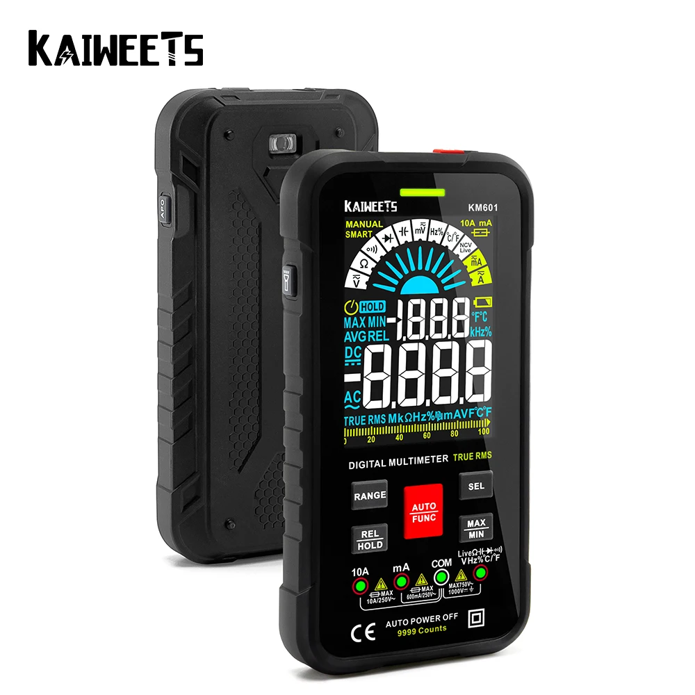 Цифровой мультиметр KAIWEETS KM601 9999 отсчетов умный автоматический диапазон 1000 В 10 А