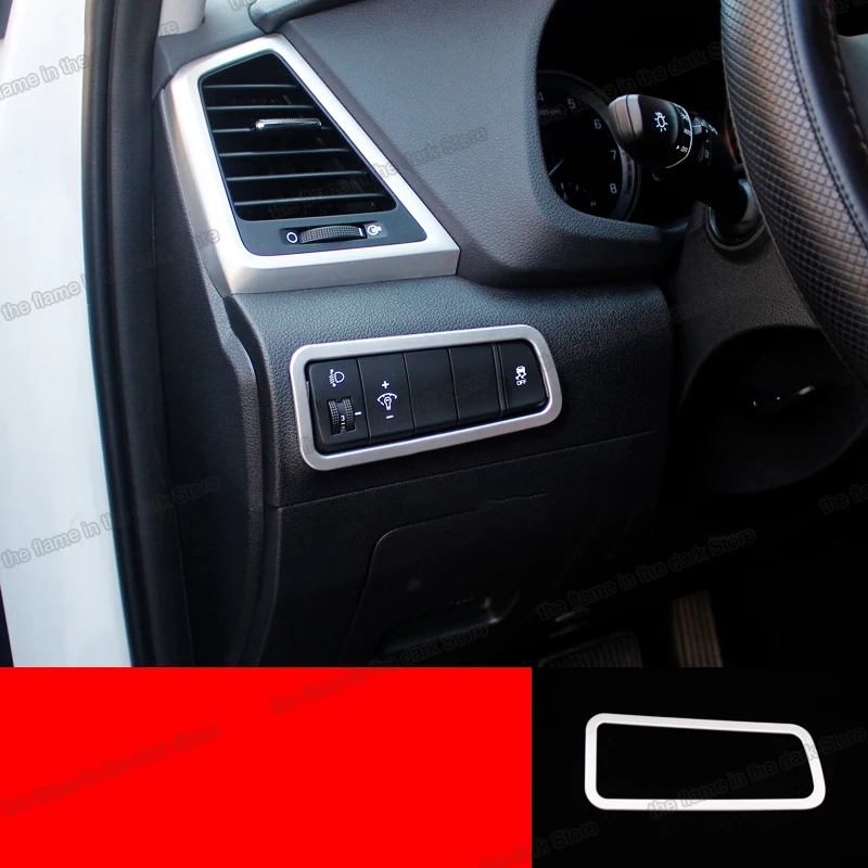 Lsrtw2017 нержавеющая сталь Abs Автомобильная фара переключатель рамка планки для Hyundai