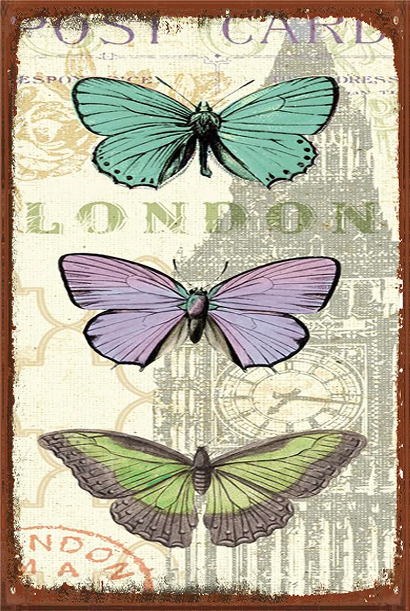 

Butterflies Decoration for Home Decor Metal Sign Bedroom Wall Decoration Cicadas Dragonflies Insects Aesthetic Room Decor Garden