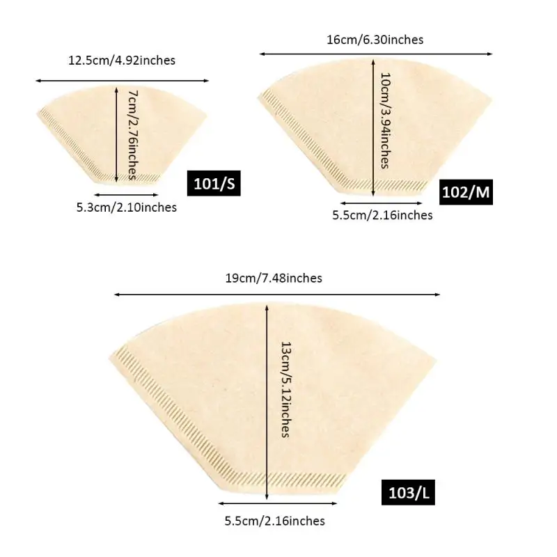 40 штук пакет деревянный оригинальный ручной капельный бумажный фильтр для кофе